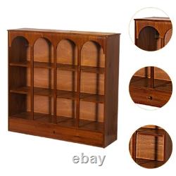 Cabinet de comptoir en bois vintage pour affichage de bureau pour tasses de garde-manger de cuisine