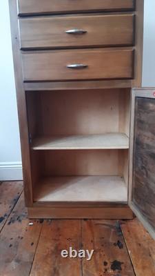 Cabinet de cuisine vintage en teck Solent, meuble haut avec tiroirs