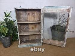 Cabinet de cuisine vintage indien en bois verni, étagère à épices pour hall d'entrée