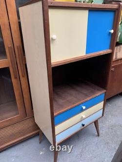 Cabinet de rangement en bois vintage rétro moderne des années 60-70 MCM