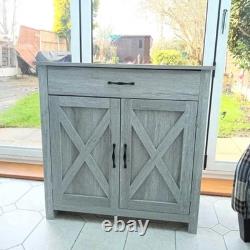 Cabinet de rangement rustique style vintage buffet unité 1 tiroir 2 portes