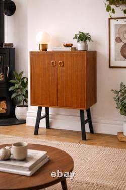 Cabinet en Teck des Années 50 sur Pieds de Style Scandinave Armoire Vintage de Rangement