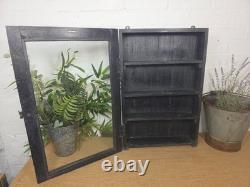 Cabinet mural de cuisine vintage en bois indien émaillé avec porte-clés et étagère à épices