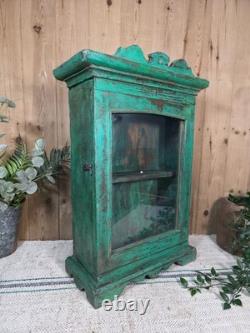Cabinet mural en bois indien vintage rustique émaillé pour salle de bains et cuisine