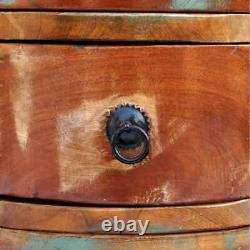 Cabinet rond en bois massif récupéré avec 3 tiroirs vintage rustique antique vidaXL