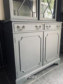 Cabinet vintage émaillé bleu, commode, bibliothèque