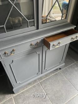 Cabinet vintage émaillé bleu, commode, bibliothèque