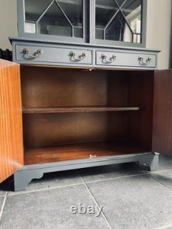 Cabinet vintage émaillé bleu, commode, bibliothèque