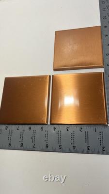 Carreaux Muraux en Métal Cuivre Solide VIKON Vintage 24 pcs, 4 ¼ x 4 ¼, Décor Rétro