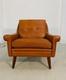Chaise Club Vintage R&eacute;tro Danoise De Milieu De Si&egrave;cle Svend Skipper En Cuir Cognac