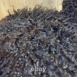 Chaise d'accent de cuisine style Ben des années 1960 en peluche de mouton mongol vintage rétro fabuleux