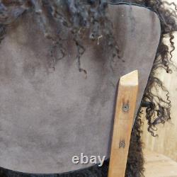 Chaise d'accent de cuisine style Ben des années 1960 en peluche de mouton mongol vintage rétro fabuleux