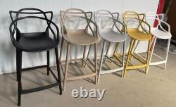 Chaise de bar café de style maître 4X pour cuisine restaurant pub, tabouret S/hauteur 66cm