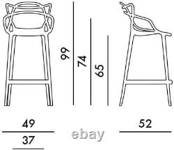 Chaise de bar de style maître 2X pour café, cuisine, restaurant, pub, tabouret de salle à manger S/hauteur 66cm