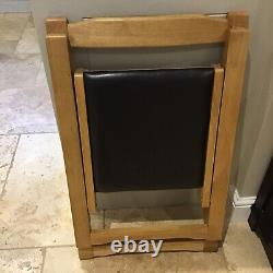 Chaise de cuisine pliante vintage assortie, siège en vinyle, bois de hêtre rétro des années 60 du milieu du siècle