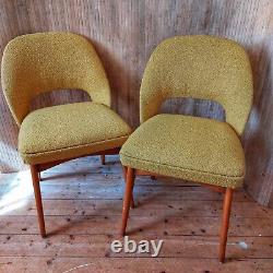 Chaise de cuisine rétro vintage en hêtre mi-siècle jaune - 1 restée
