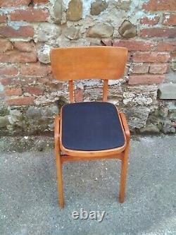 Chaise de cuisine vintage rétro en bois de hêtre et placage de hêtre, cadre en A, pièce unique