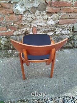 Chaise de cuisine vintage rétro en bois de hêtre et placage de hêtre, cadre en A, pièce unique