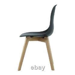 Chaise de salle à manger Tulipe moderne, siège courbé, pieds en bois Eiffel, design rétro Rico.