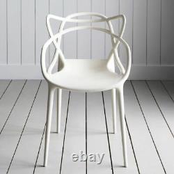 Chaise de salle à manger bistro style 4X maître pour jardin, café, cuisine, intérieur et extérieur, empilable