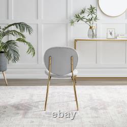 Chaise de salle à manger moderne rembourrée en velours lierre avec pieds dorés rétro vintage