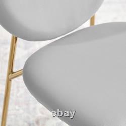 Chaise de salle à manger moderne rembourrée en velours lierre avec pieds dorés rétro vintage