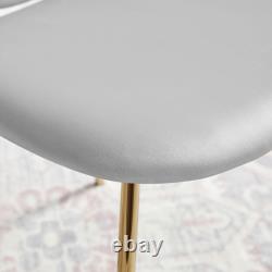 Chaise de salle à manger moderne rembourrée en velours lierre avec pieds dorés rétro vintage