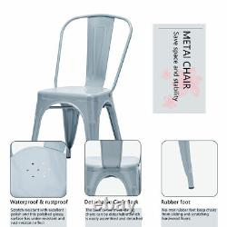 Chaises de Salle à Manger Métalliques Tolix, Chaises Empilables Industrielles pour Extérieur, Cuisine Vintage, Café
