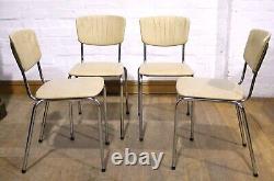 Chaises de cuisine de style vintage rétro du milieu du siècle en vinyle et chrome NORSY