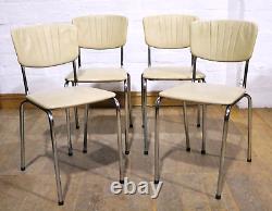 Chaises de cuisine de style vintage rétro du milieu du siècle en vinyle et chrome NORSY