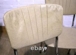 Chaises de cuisine de style vintage rétro du milieu du siècle en vinyle et chrome NORSY