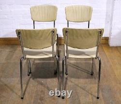 Chaises de cuisine de style vintage rétro du milieu du siècle en vinyle et chrome NORSY