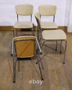 Chaises de cuisine de style vintage rétro du milieu du siècle en vinyle et chrome NORSY