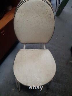 Chaises de cuisine empilables vintage rétro milieu de siècle en métal des années 50-60 x2