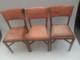 Chaises De Cuisine Et De Café Vintage Rétro En Velours Rose Boisées Milieu De Siècle Mcm X 3