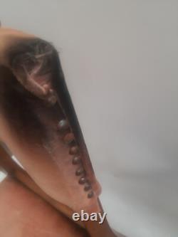 Chaises de cuisine et de café vintage rétro en velours rose boisées milieu de siècle MCM x 3