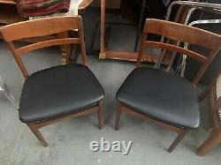 Chaises de cuisine et de salle à manger en bois de teck rétro vintage du milieu du siècle x 3 années 60 70