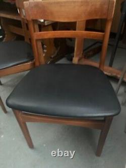 Chaises de cuisine et de salle à manger en bois de teck rétro vintage du milieu du siècle x 3 années 60 70