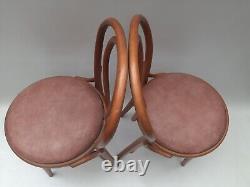 Chaises de cuisine salle à manger en bois courbé vintage rétro du milieu du siècle Thonet x 2