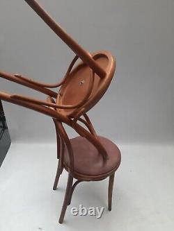 Chaises de cuisine salle à manger en bois courbé vintage rétro du milieu du siècle Thonet x 2