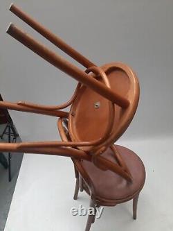 Chaises de cuisine salle à manger en bois courbé vintage rétro du milieu du siècle Thonet x 2