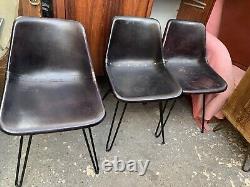 Chaises de cuisine vintage rétro mi-siècle MCM Made Bucket 4 industrielles