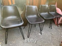 Chaises de cuisine vintage rétro mi-siècle MCM Made Bucket 4 industrielles