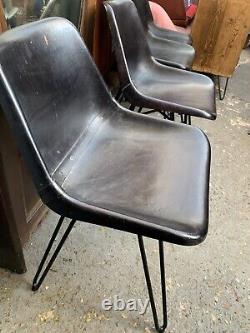 Chaises de cuisine vintage rétro mi-siècle MCM Made Bucket 4 industrielles