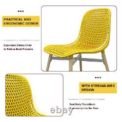 Chaises de salle à manger Ensemble de 4 chaises de cuisine rétro Eiffel Pieds en bois Chaise en plastique UK