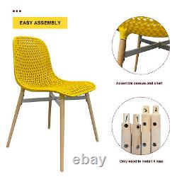 Chaises de salle à manger Ensemble de 4 chaises de cuisine rétro Eiffel Pieds en bois Chaise en plastique UK