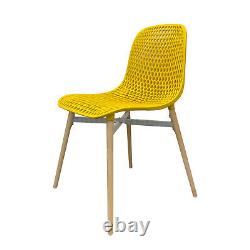 Chaises de salle à manger Ensemble de 4 chaises de cuisine rétro Eiffel Pieds en bois Chaise en plastique UK