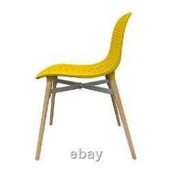 Chaises de salle à manger Ensemble de 4 chaises de cuisine rétro Eiffel Pieds en bois Chaise en plastique UK