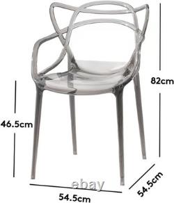 Chaises de salle à manger d'extérieur en polypropylène style moderne pour café bistro de jardin et patio