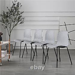 Chaises de salle à manger grises ensemble de 4 chaises rétro en plastique avec pieds en métal chaises de cuisine Tulip